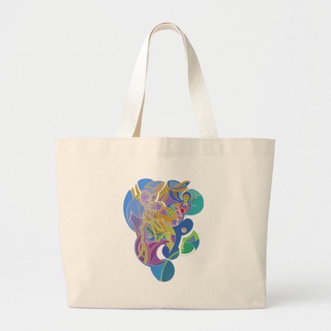 Whimsical Artwork Large Tote Bag (Front)