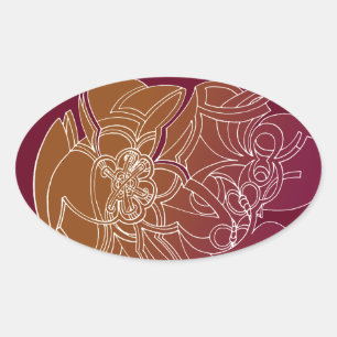Whimsical Artwork Oval Sticker