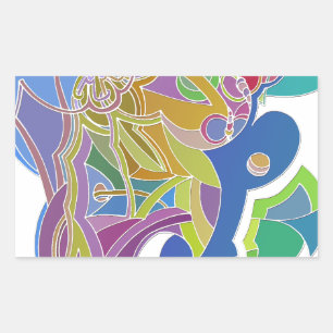 Whimsical Artwork Rectangular Sticker