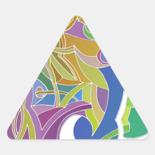 Whimsical Artwork Triangle Sticker