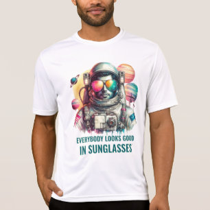 Whimsical Astronaut in Sunglasses – Space T-Shirt