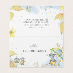 Whimsical Autumn Animals Baby Shower Thank You Business Card