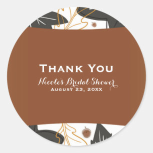 Whimsical Autumn Fall Leaves & Acorns Favour Classic Round Sticker