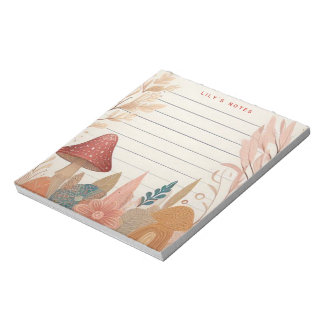 Whimsical Autumn Fall Mushrooms Personalised Notepad