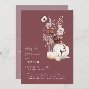 Whimsical Autumn Floral Wedding Programme