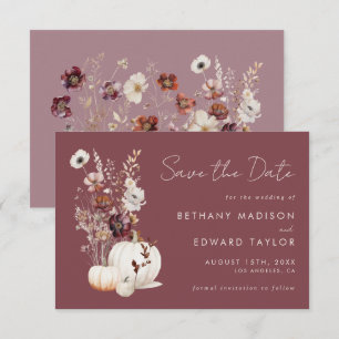 Whimsical Autumn Floral Wedding Save The Date