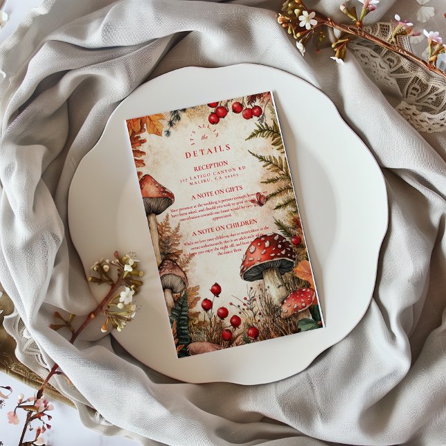 Whimsical Autumn Forest Romance Wedding Enclosure Card (Creator Uploaded)