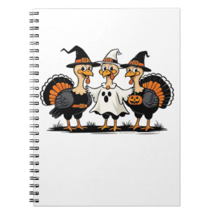 Whimsical Autumn Patchwork Pumpkin  Cosy Fall Flor Notebook