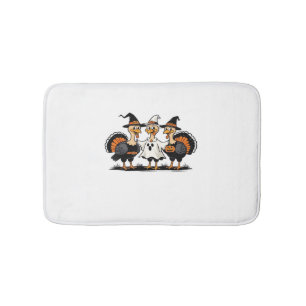 Whimsical Autumn Patchwork Pumpkin  Cozy Fall Flor Bath Mat