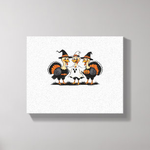 Whimsical Autumn Patchwork Pumpkin  Cozy Fall Flor Canvas Print