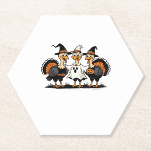 Whimsical Autumn Patchwork Pumpkin  Cozy Fall Flor Paper Coaster