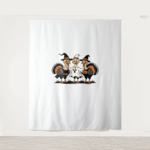 Whimsical Autumn Patchwork Pumpkin  Cozy Fall Flor Tapestry