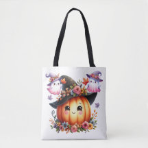 Whimsical Autumn Pumpkin Witch Design