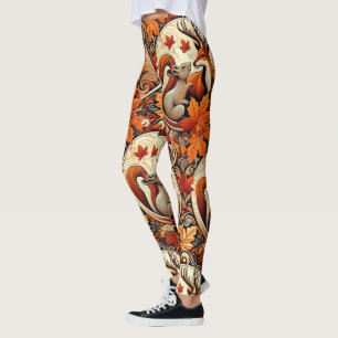 Whimsical Autumn Season with Deer Leggings