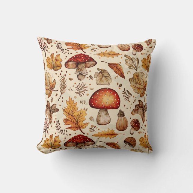 Whimsical Autumn Throw Pillow (Front)