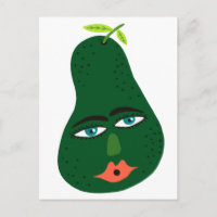 Whimsical Avocado Postcard