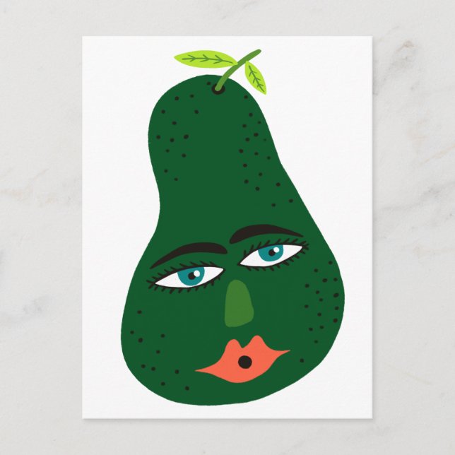 Whimsical Avocado Postcard (Front)