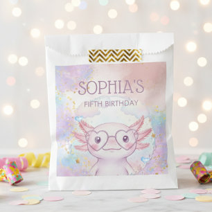 Whimsical axolotl kids birthday favour bags