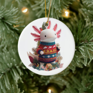 Whimsical Axolotl Lovers Ceramic Tree Decoration