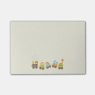Whimsical Baby Animals Toy Train Post-it Notes
