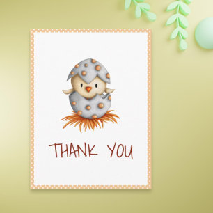 Whimsical Baby Bird Hatching Thank You Postcard