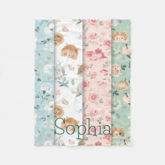 Whimsical baby blanket forest animals patterns