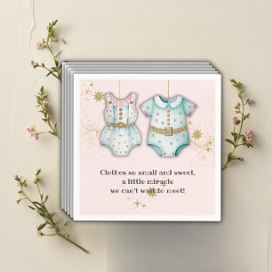 Whimsical Baby Clothes Gender Neutral Baby Shower Napkin