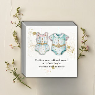 Whimsical Baby Clothes Gender Neutral Baby Shower Napkin