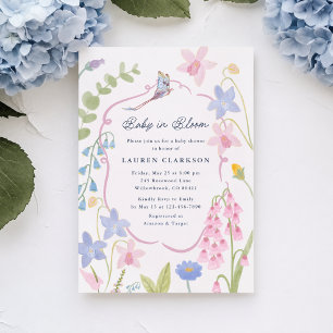 Whimsical Baby in Bloom Baby Shower Invitation