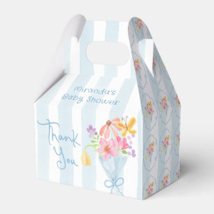 Whimsical Baby In Bloom Blue Bouquet Favour Box