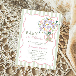 Whimsical Baby in Bloom Floral Baby Shower Invitation