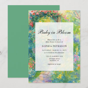 Whimsical Baby In Bloom Garden Baby Shower Invitation