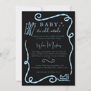 Whimsical Baby It's Cold Outside Baby Shower Invitation