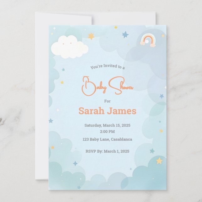 Whimsical Baby Shower Invitation (Front)