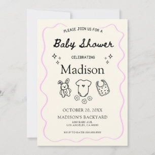 Whimsical Baby Shower Invitation – Hand-Drawn Icon