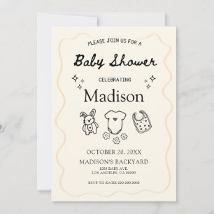 Whimsical Baby Shower Invitation – Hand-Drawn Icon