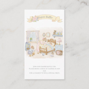Whimsical Baby Shower Mice Diaper Raffle Enclosure Card