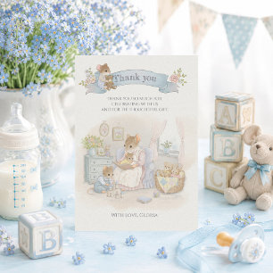 Whimsical Baby Shower Mice Thank you Card