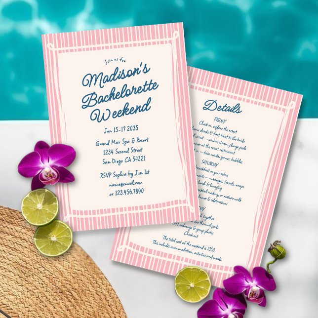 Whimsical Bachelorette Weekend Hand Drawn Doodle  Invitation (Creator Uploaded)