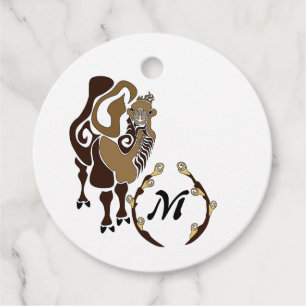 Whimsical Bactrian Camel Monogram Favour Tags