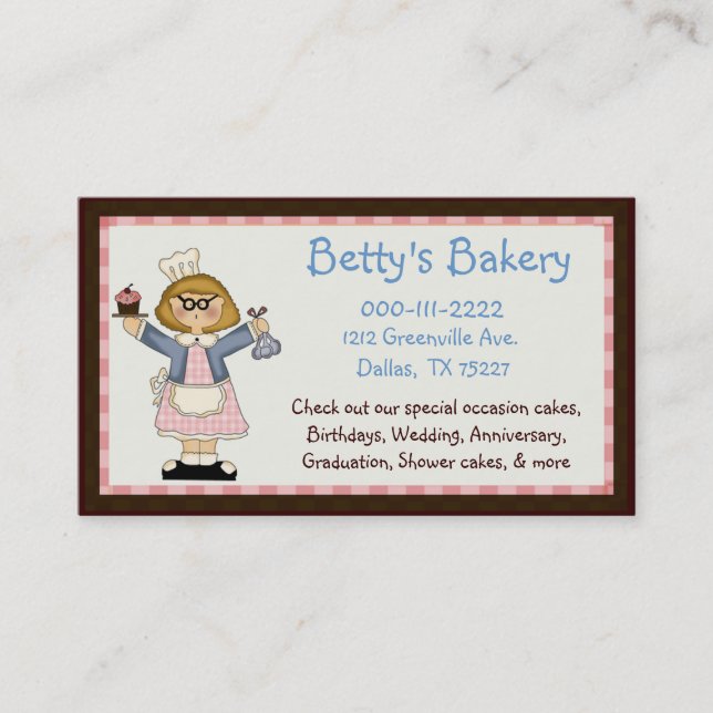 Whimsical Bakery Business Card & Coupon (Front)