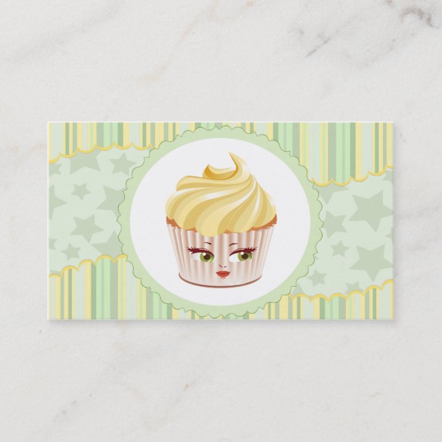 Whimsical Bakery Cupcake Business Card (Front)