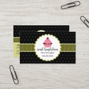 Whimsical Bakery Cupcake Business Card