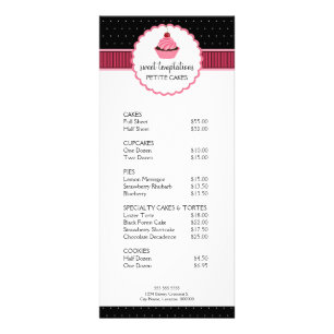Whimsical Bakery Cupcake Pink Rack Cards
