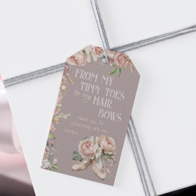 Whimsical Ballerina Dance Birthday Gift Tags (Creator Uploaded)