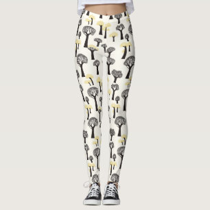 Whimsical Baobab Tree Pattern Leggings