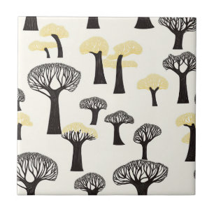 Whimsical Baobab Tree Pattern Tile