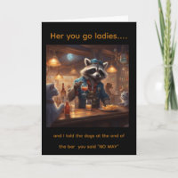 Whimsical bar birthday card for regulars