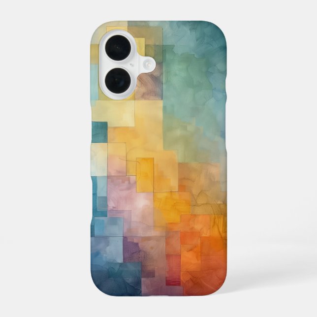 Whimsical Bauhaus iPhone 16 Case (Back)