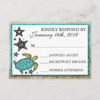 Whimsical Beach Destination Wedding RSVP Cards